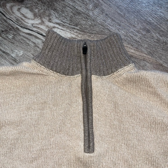 Eddie Bauer Tan 1/4 Zip Pullover Sweater - Picture 3 of 4